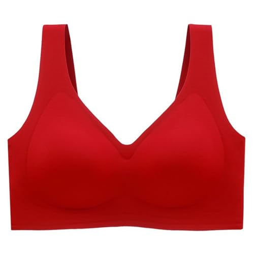 Soutien-gorge push-up sans armatures rouge 5XL couverture complète