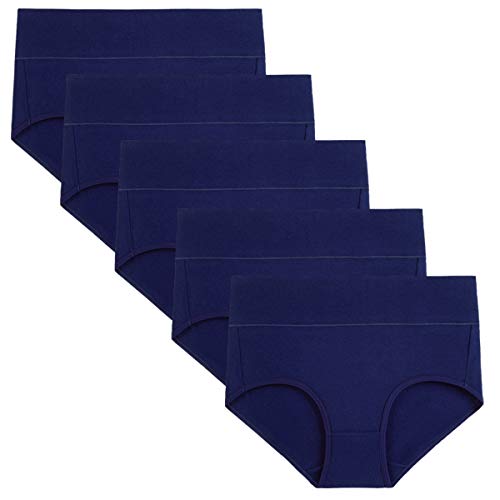 Image of wirarpa Women's Cotton Underwear High Waist Full Coverage Brief Panty Multipack