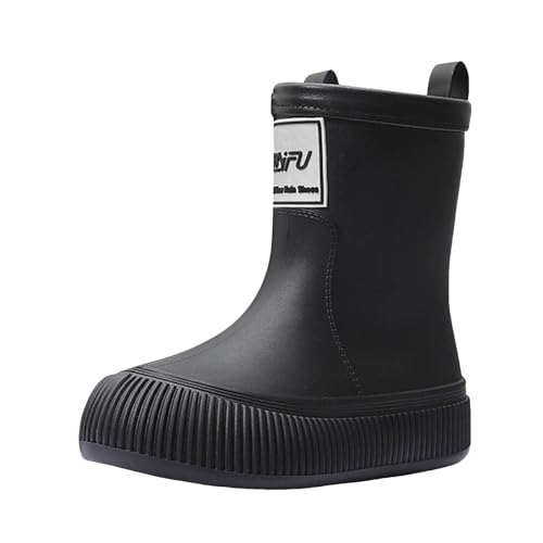 Short Rain Boots Rubber Rain Boots Toddler Kids Rain Boots for Girls Boys Waterproof Rainboots Easy-on Rain Shoes