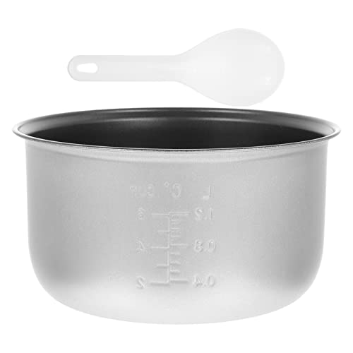 Yardwe Rice Cooker Inner Pot Replacement Rice Cooker Inner Pot Replacement, Non-Stick Rice Cooker Pot with Rice Paddle Alloy Rice Pot for Home Kitchen Accessories