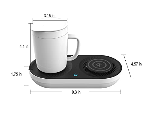 Coffee Mug Warmer, Minxue Drink Cooler With Wireless Charger For Home Office Desk Use,Warming, Cooling And Charging All In 1 #TOP7