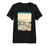 Puente Nihonbashi en Edo Hokusai Vintage Retro Arte Japonés Camiseta Premium