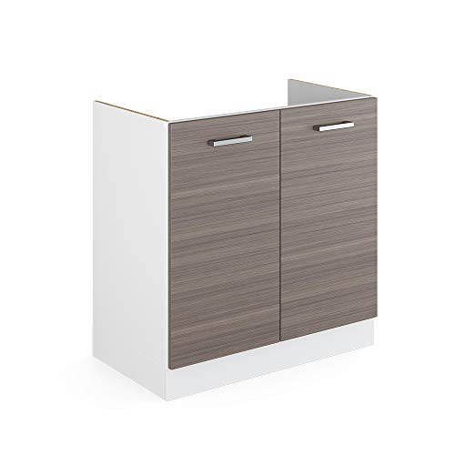 Vicco Mueble bajo para el Fregadero R-Line, Gris, 80 cm con Puertas, sin encimera