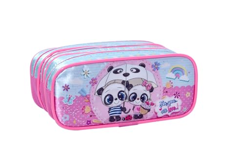 Estojo escolar Triplo Panda Baby Estojos Kids