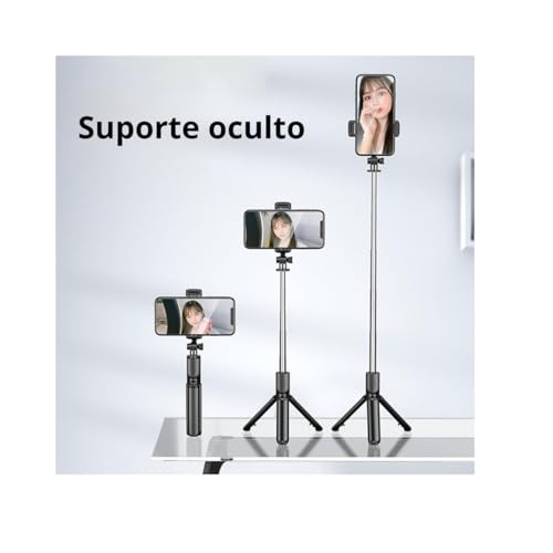 Bastão Pau Selfie Tripe Controle Bluetooth P Celular Cor Preto