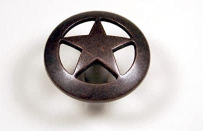 Star KNOB ORB Western Cabinet Hardware Drawer PULLS Texas Star KNOBS (5)