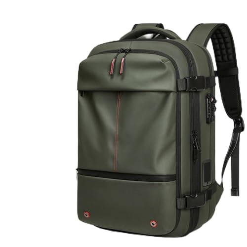 Vacuum Backpack, 60L Expandable Travel Backpack, with Lock, Water Resistant, Vacuum System (Green)