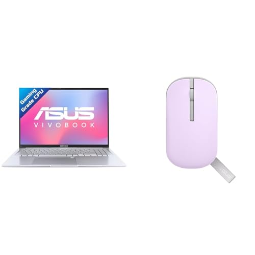 Image of ASUS Vivobook 16X (2022), AMD Ryzen 7 5800H, 16 inch (40.64 cms) FHD+, (16GB RAM /512GB SSD), M1603QA-MB712WS Marshmallow MD100 Mouse (Purple)