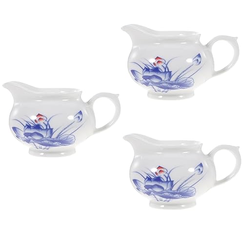 BESTonZON 3pcs Ceramic Sauce Pot Ceramic Sauce Jug Cat Puking Gravy Boat Sauce Serving Pitcher Insulated Gravy Boat with Lid Ceramic Creamers Cat Gravy Boat Puking Soy Gravy Jug Set Ceramics