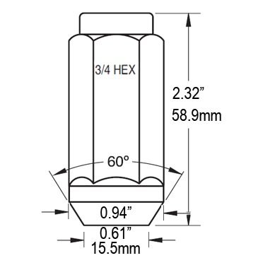 Long Bulge Acorn Lug Nuts 14x2 Chrome 20 Piece Set
