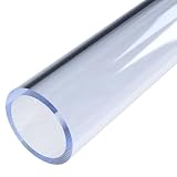 FORMUFIT PVC Pipe, 1-1/2” Size, (1.900” Actual OD) Sch 40 Furniture Grade, Clear UV, 40” Long, DIY Rigid Structural Clear Tube for...