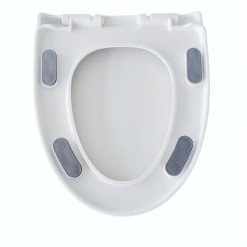 Asiento de inodoro en V blanco grueso: repuesto de tapa compatible con bidet 4