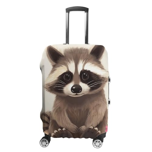 Raccoon Elastic Luggage Cover Suitcase Protector for 19-32 Inch Suitcases | Universal Stretchable Travel Bag Cover | Anti-Scratch, Washable with Zipper Closure S