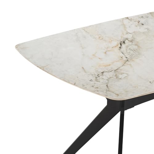 Image of Wakefit Baklava Dining Table - 6 Seater Marble Finish Top