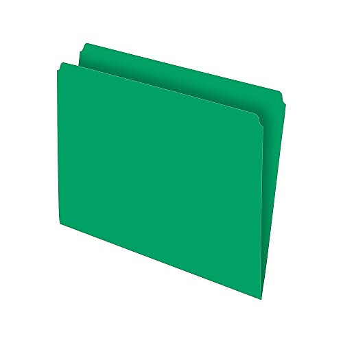Staples 509653 Top-Tab File Folders Straight-Cut Tab Letter Size Green 100/Bx #TOP1