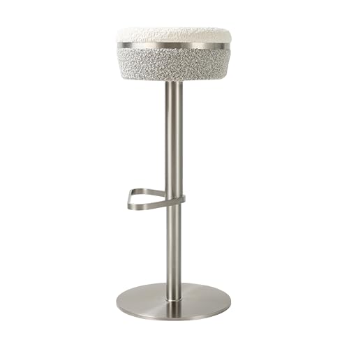 TOV Furniture Astro White and Grey Boucle Adjustable Stool by TOV Furniture - Used condition - Image 3