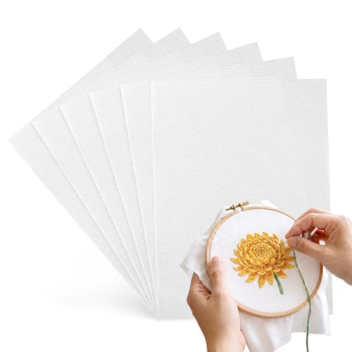 6Pcs Water Soluble Embroidery Paper- A4 Embroidery Stabilizer Printable & Draw-On Machine and Hand Embroidery-Sewing Crafts Self-Adhesive Sheets Transparent with Water-Soluble Films