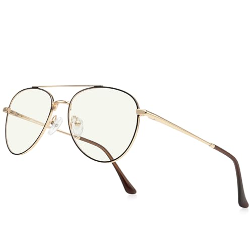 Image of Aviator Reading Glasses for men and Women Blue Light Blocking Lens Spring Temple