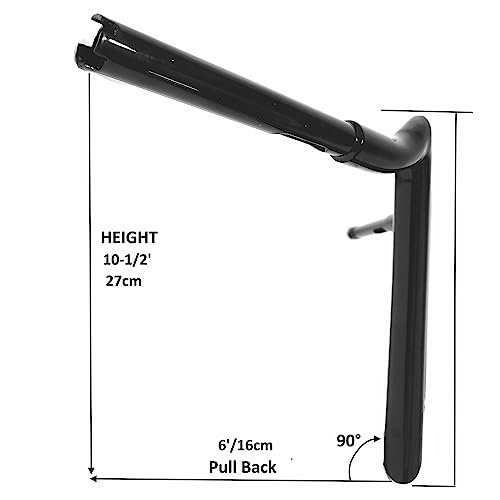 1 1/4" Black Ape Hanger Handlebar Compatible for Harley 883 1200 Sportster XL Softail FLST FXST Dyna, Road King 1994-2023, Road Glide 1998-2013 Motorcycle 12 inch Rise