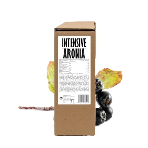 PRESSTER - Aroniasaft Karton 3 Liter - Aronia Direktsaft - Saft aus Aroniabeere 100 Prozent - Natürlich frisch im Geschmack - Gepresste Fruchtsäfte - Fruchtsaft Ohne Zuckerzusatz - Säfte