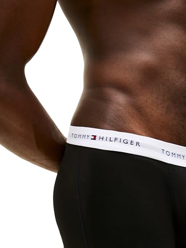 Tommy Hilfiger Herren 3er Pack Boxershorts Trunks Set Low Rise mit Logobund, Schwarz (Black/Black/Black), XXL – Ansicht 4