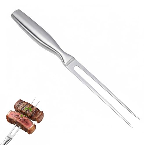 Fleischgabel Edelstahl 27CM Grillgabel Tranchiergabel Gerade Bratengabel Edelstahl Hart Rostfreier Fleischgabel Groß für Putenhähnchen Schweinefleisch BBQ