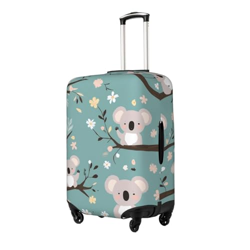 Cute Koala Floral Luggage Cover Elastic Washable Protector Anti-Scratch Travel Suitcase Covers With Concealed Zipper For 18-32 Inch Luggage Large2