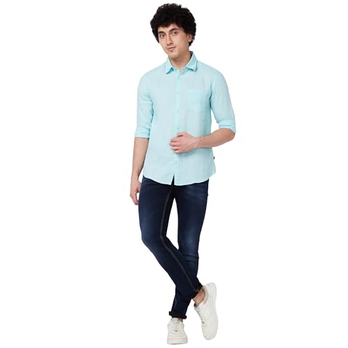 Image of Spykar Men's Regular Fit N /A Full Sleeve Solid Casual Shirts