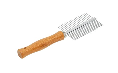 ARAD Dog Comb, Dog Grooming Tools, Cat Brush, Horse Brush, Bamboo Comb for Pets, Metal Tooth Comb for Short and Long Hair, Pet Flea Comb
