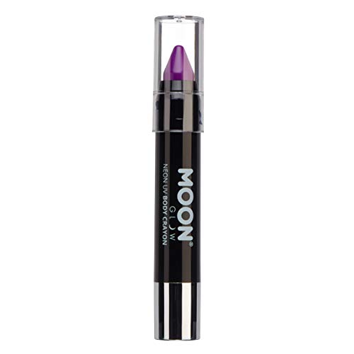 Moon Glow Crayón corporal en barra de pintura UV neón para rostro y cuerpo Morado intenso
