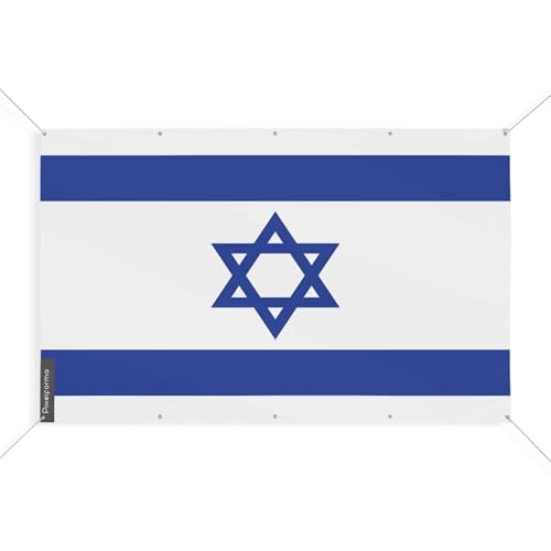 Drapeau Israël 10 oeillets grand format 130x195 pavillon extérieur résistant