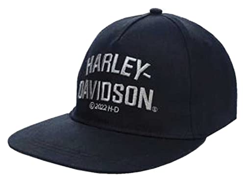 Harley-Davidson Little Boys' Twill Flat Brim Snap Back Toddler Cap - Black