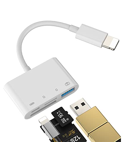 Micro Sd Card Reader Memory TF Accessories Phone Lightning to USB Adapter OTG Connector iPhone 13 12 11 X XS Ipad Male Converter Apple Splitter and Charger Charge Female Port Camera Keyboard Mouse