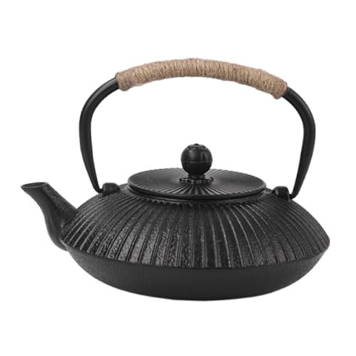 Folpus Tetera de hierro fundido, tetera japonesa de 800 ml, mango ergonómico, tetera de, tetera Kungfu para el hogar, Camping, Hotel, Pattern a