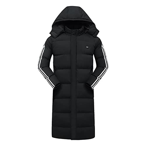 VIIPOO Thermalmantel Down Jacke Elektrische Heizkleidung Männliche Sportler Knielänge Heizung Baumwolljacke Intelligente Ladedreiheit DREI -Bar -Baumwolljacke weiblich,Black District 9-S Cover