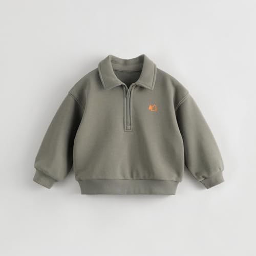 marc & janie Boys Outdoor Half Zip Lapel Sweatshirts Cotton Long Sleeve Simple Shirts Soft Pullover Tops 2312512