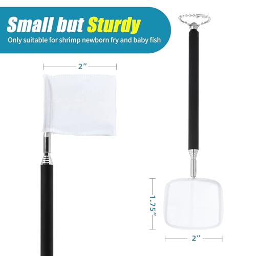 Image of AQUANEAT Small Fish Tank Shrimp Net, Aquarium Debris Cleaning Tools, with Extendable Handle