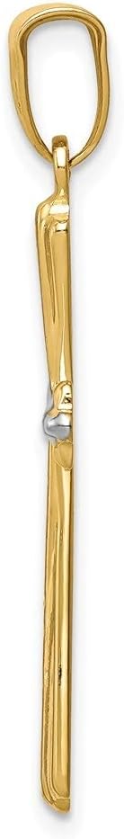 Diamond2Deal 14k White and Yellow Gold Diamond Cut Cross Pendant Two-tone