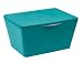 Produktbild WENKO Aufbewahrungsbox mit Deckel Brasil, mattierter Aufbewahrungskorb für Badezimmer & Gäste-WC, dekorativer Badkorb aus bruchsicherem Kunststoff, BPA-frei, 19 x 10 x 15,5 cm, Petrol