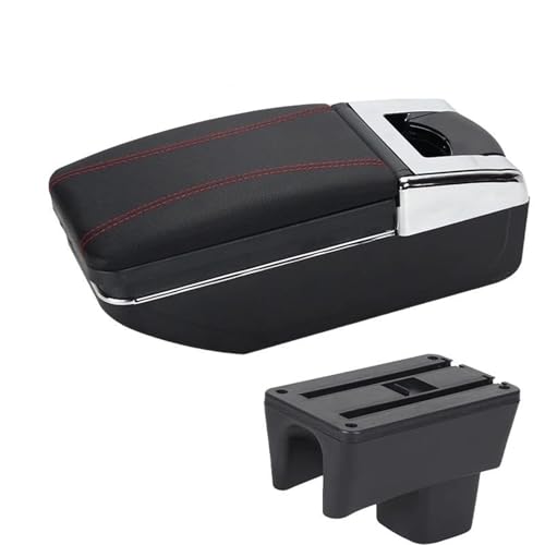 車用アームレスト収納ボックス 専用改造内装に適合するスズキに適合するスイフト 2005 2006 2007 2008 2009 2010 2011 2012-2024用 箱(A1 red line)
