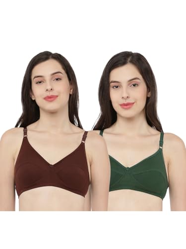 Image of Softline Women's Cotton Rich Wire-Free Non-Padded Bra Combo | Full Coverage & Breathable Comfort | Fancy Lace Design for a Feminine Look | Everyday Support & Soft Feel (Pack of 2)