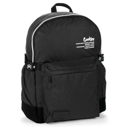 Cookies Off The Grid Smell Proof Backpack Odor Proof Travel Backpack with Laptop Sleeve Multiple Pockets 24.5L Capacity Durable School Gym Work Office & Everyday Streetwear Bag - Black