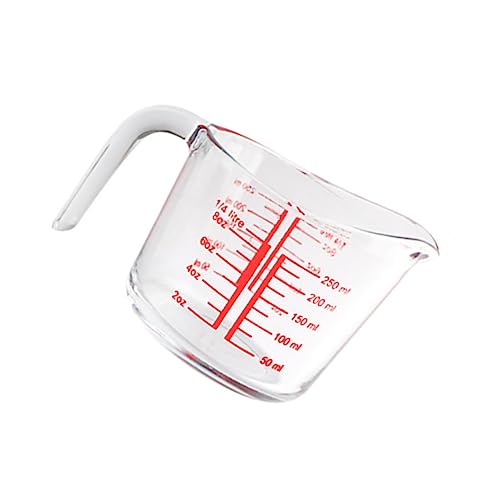 OFFSCH Taza Medidora de Alimentos Báscula Tazas Medidoras de Vidrio Taza de Leche de 0 25 L Diseño Liviano Fácil de Limpiar para Cocinar Y Hornear