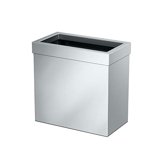 Gatco 1916 Modern Rectangle Waste Basket, Chrome