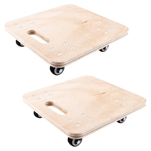 APACALI Lot de 2 roulettes de transport en bois - 30 x 30 cm - 18 mm d'épaisseur - Charge maximale : 320 kg - Pour déménagement et transport