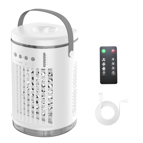 PAGJHRFJG Aire Acondicionado Portátil con Control Remoto, Mini Aire Acondicionado Evaporativo, Unidad de Aire Acondicionado Portátil, Aire Acondicionado Personal con Luces