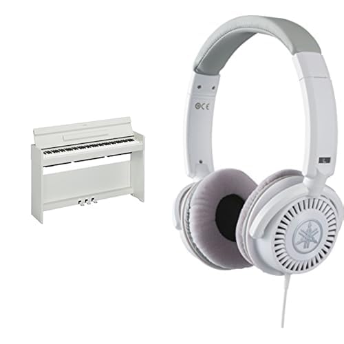 Yamaha Piano digital ARIUS YDP-S35 blanco: piano digital moderno y elegante para músicos aficionados, incluido con auriculares HPH-150