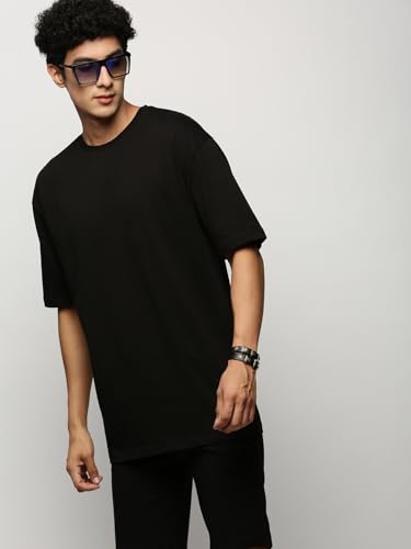 Image of SHOWOFFFF Men Solid Two-Piece Co Ords | Round Neck Half Sleeves Cotton Co Ords for Mens | Mid-Rise Regular Fit Above Knee Co Ords for Men's