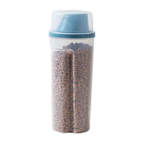 Contenitore per cibo per cani, ermetico da 1500 ml, dispenser trasparente per alimenti per animali domestici, portatile, con apertura a imbuto, porta alimenti secchi per crocchette, dolcetti, riso