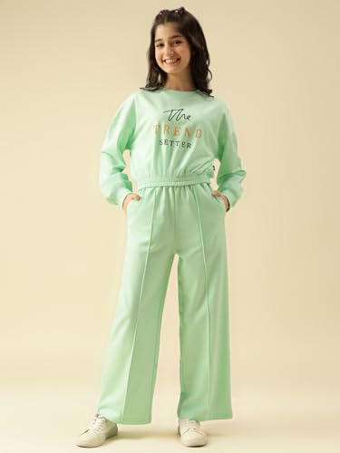 Image of Li'l Tomatoes Girls Tracksuit Set| Winter Looper Sweatshirt with Pajama| Kids Casual Co-Ord Set| 9-16 Years